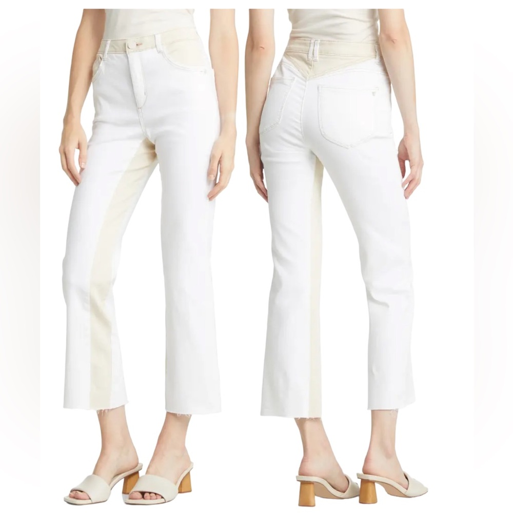 Wit & Wisdom Two Tone white /Ecru Ab Solutions Bootcut frayed hem Jeans